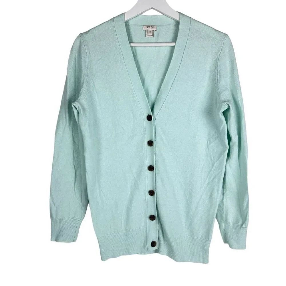 J. Crew V-Neck Cardigan Sweater size XS Mint Green